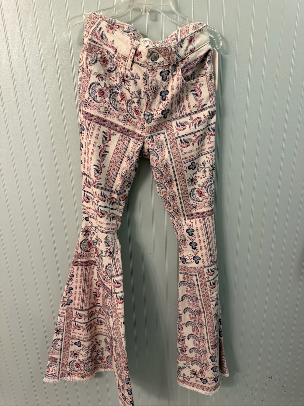 Shyanne Pink Multi Floral Patchwork Flare Jeans